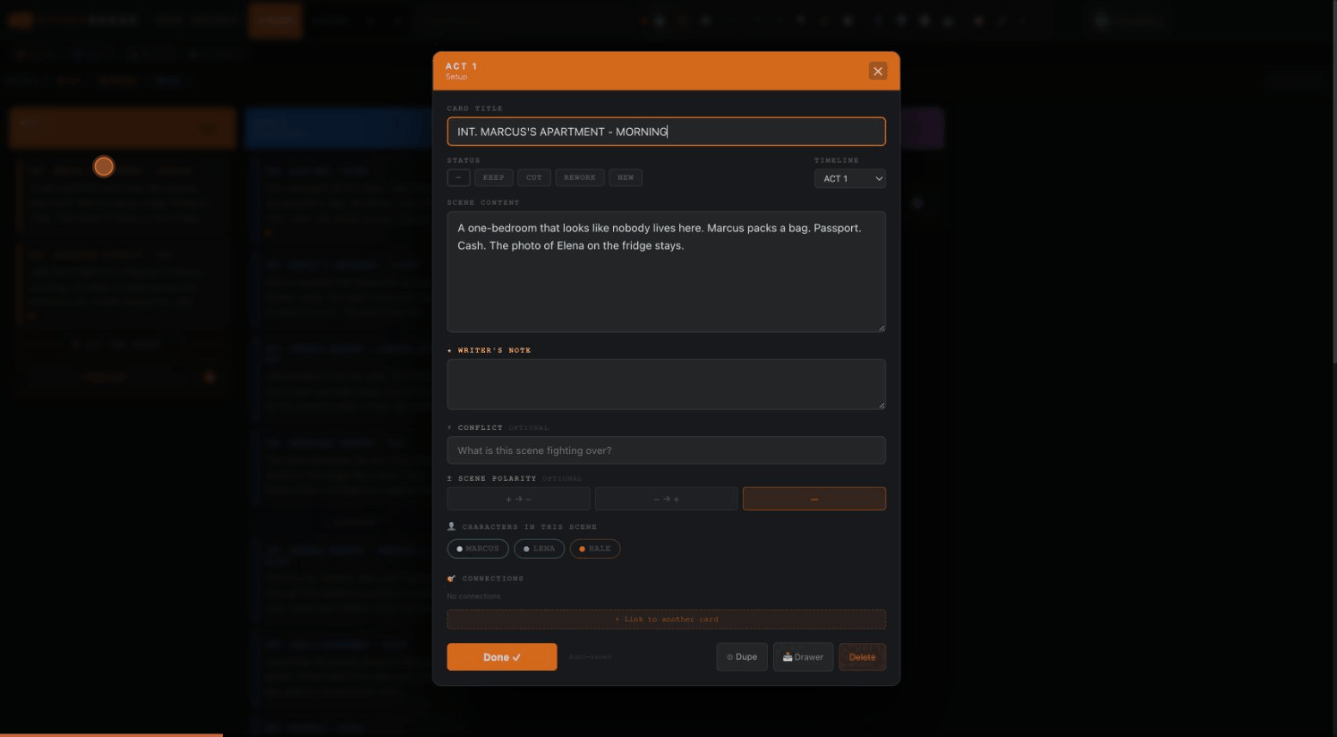 Creating connections between cards